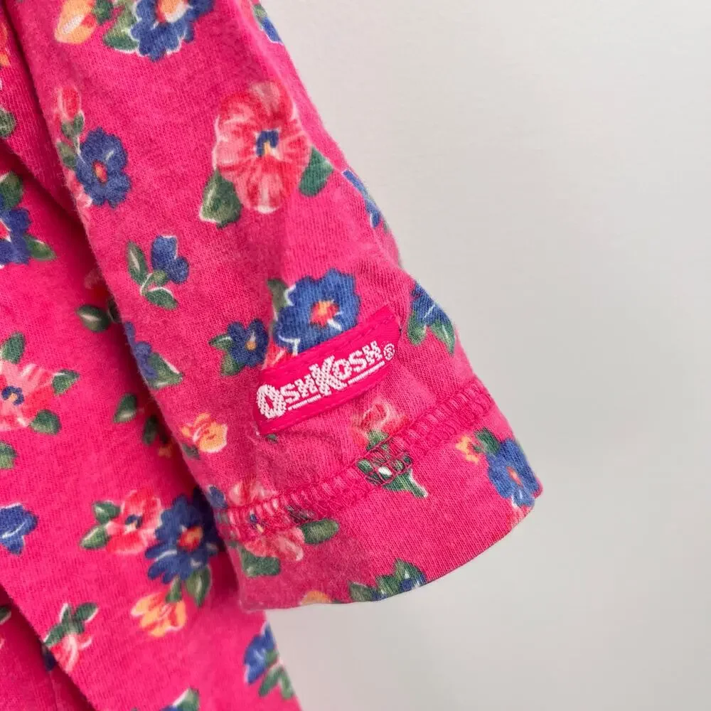 Vintage OshKosh B'gosh Long Sleeve Pink Floral Dress 4T USA